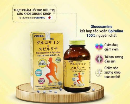 Viên uống Orihiro bổ sung Glucosamine + Spirulna hộp 900 viên